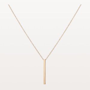 14k Rose Gold AURATE Short Gold Bar Drop Necklace